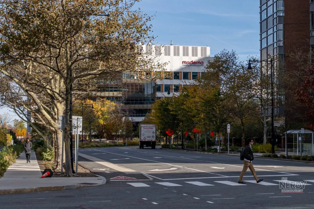 Moderna headquarters in Cambridge, Massachusetts; Moderna is an OpenAI Rosalind customer
