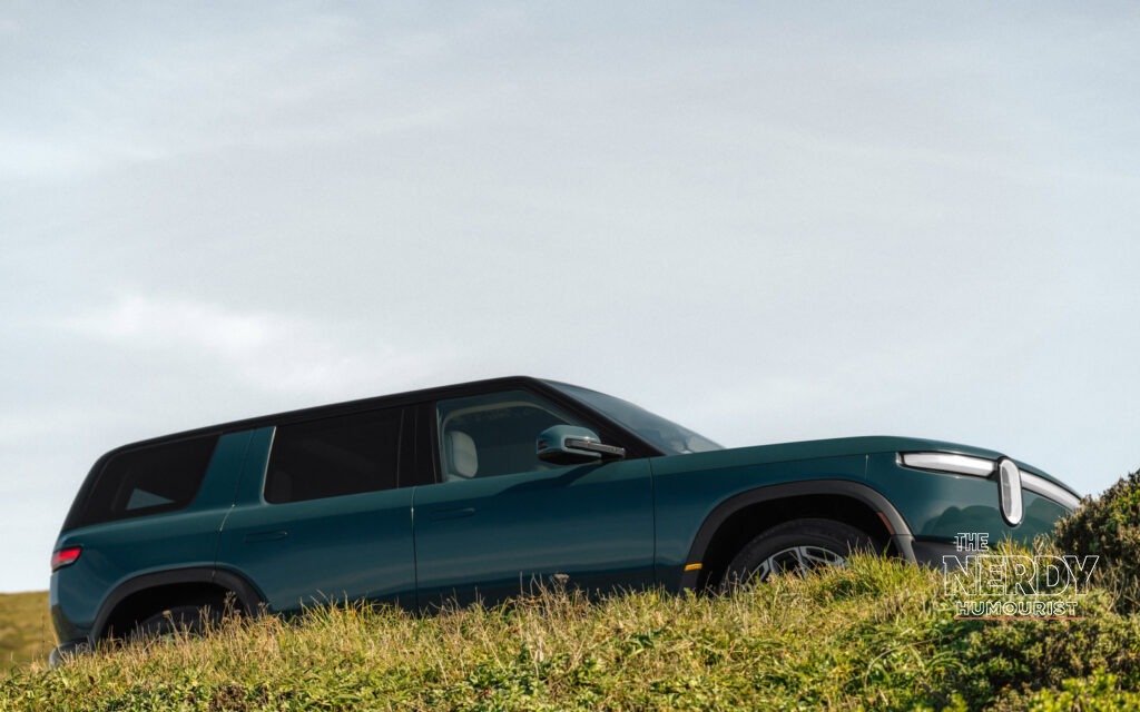 Rivian R2 SUV side profile that powered Rivian's Q3 deliveries record