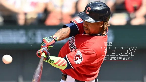 Jose Ramirez batting for the Cleveland Guardians in ALDS Game 3 against the White Sox