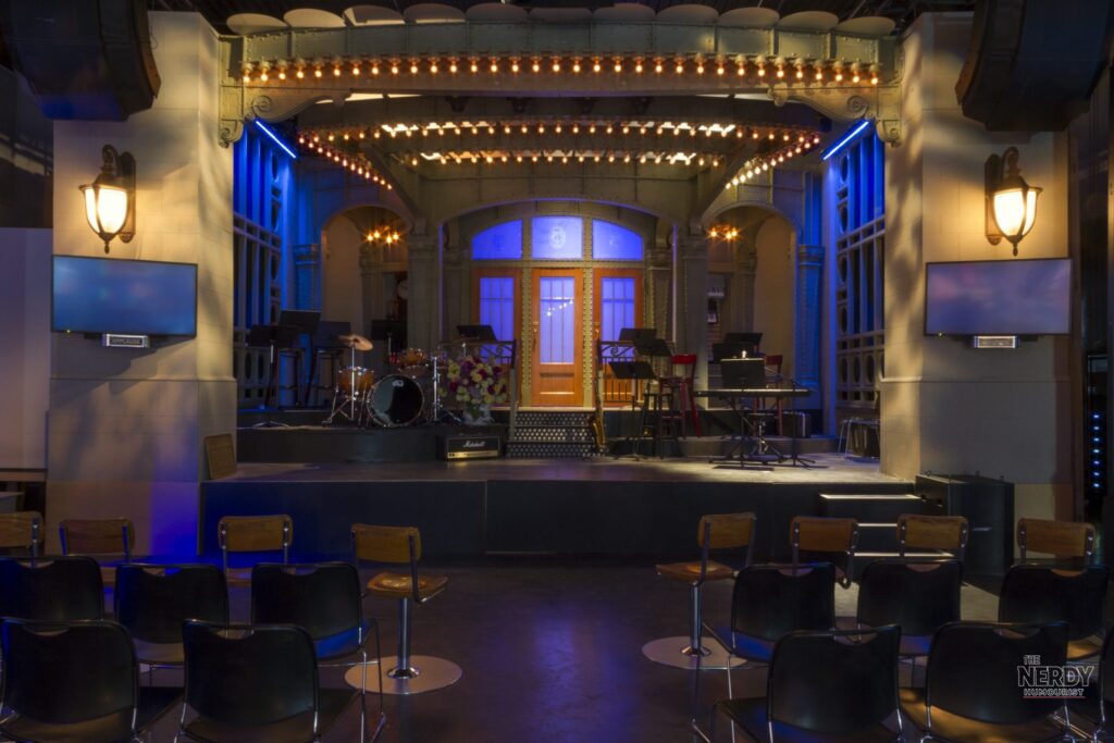The Studio 8H stage at Saturday Night Live in New York — file photo of the SNL home stage where the Taylor Swift Dakota Johnson SNL monologue aired