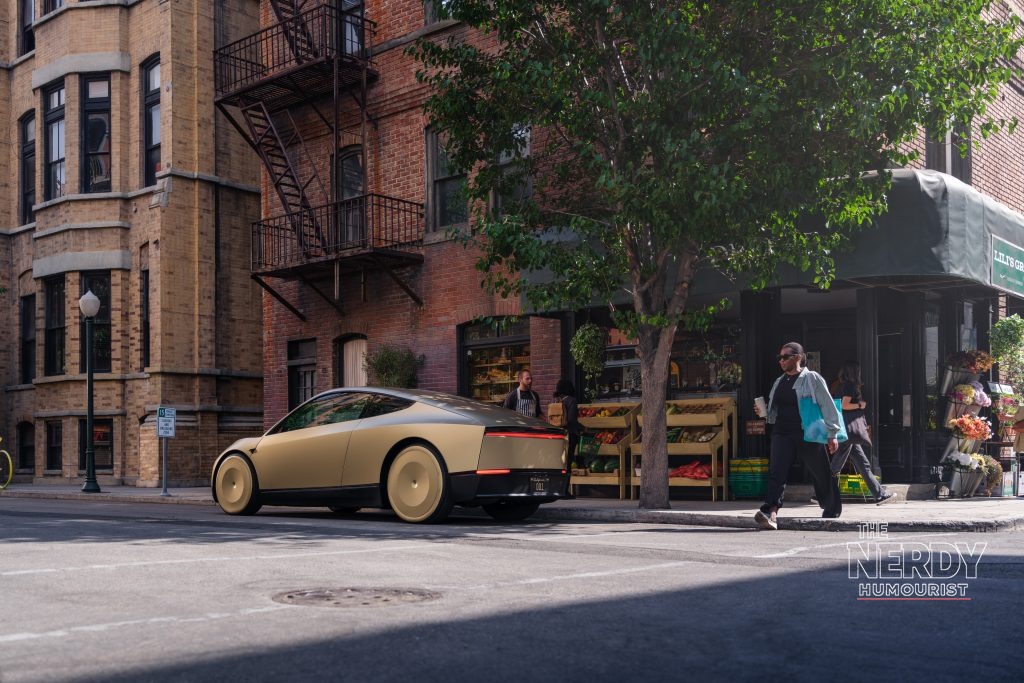 Tesla Cybercab robotaxi from its 2024 We, Robot unveiling in Austin, Texas