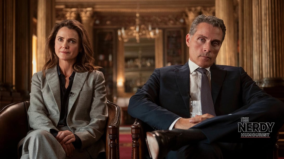 Keri Russell as Kate Wyler and Rufus Sewell as Vice President Hal Wyler in The Diplomat Season 4