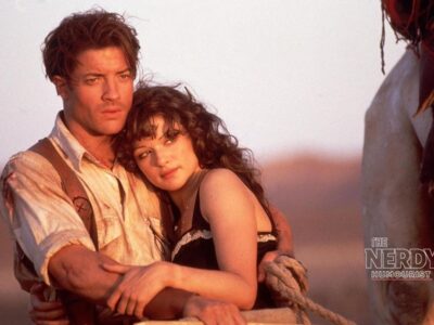 Brendan Fraser and Rachel Weisz as Rick and Evie O'Connell in The Mummy, the 1999 original