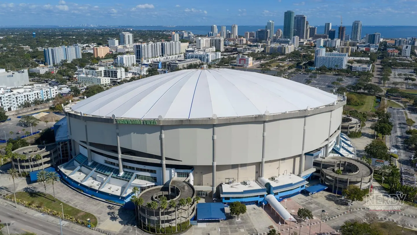 Tropicana Field in St. Petersburg hosts World Series Game 3 between the Rays and Brewers