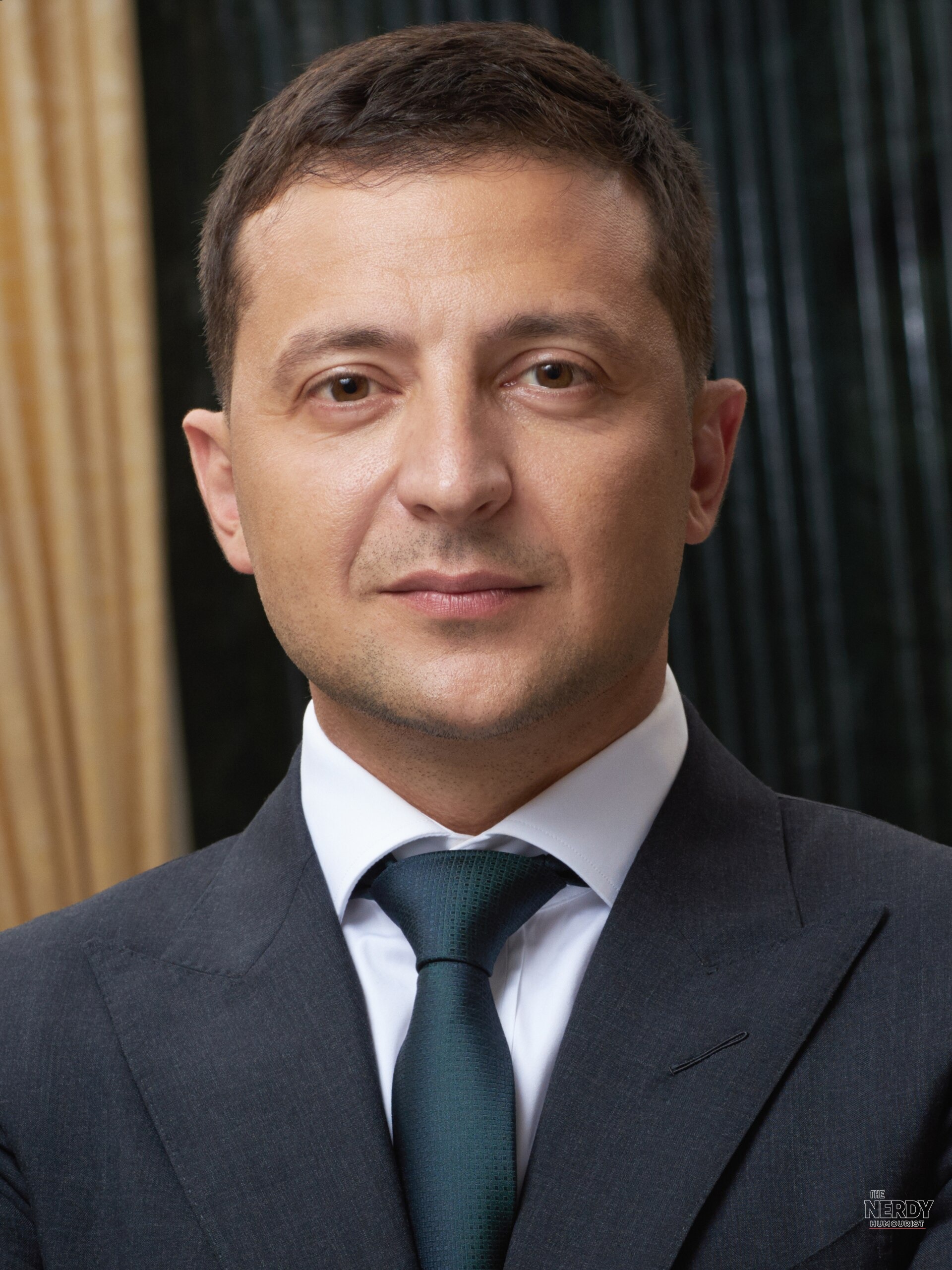 Official portrait of Ukrainian President Volodymyr Zelensky, whose government accuses the US of helping Russia in the Starlink slowdown row