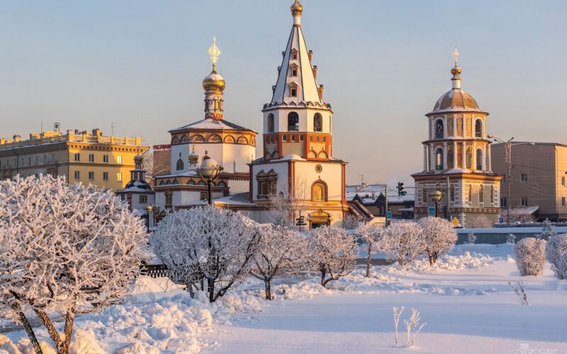 Winter view of Irkutsk, Russia, where a suspected plague death has drawn international attention
