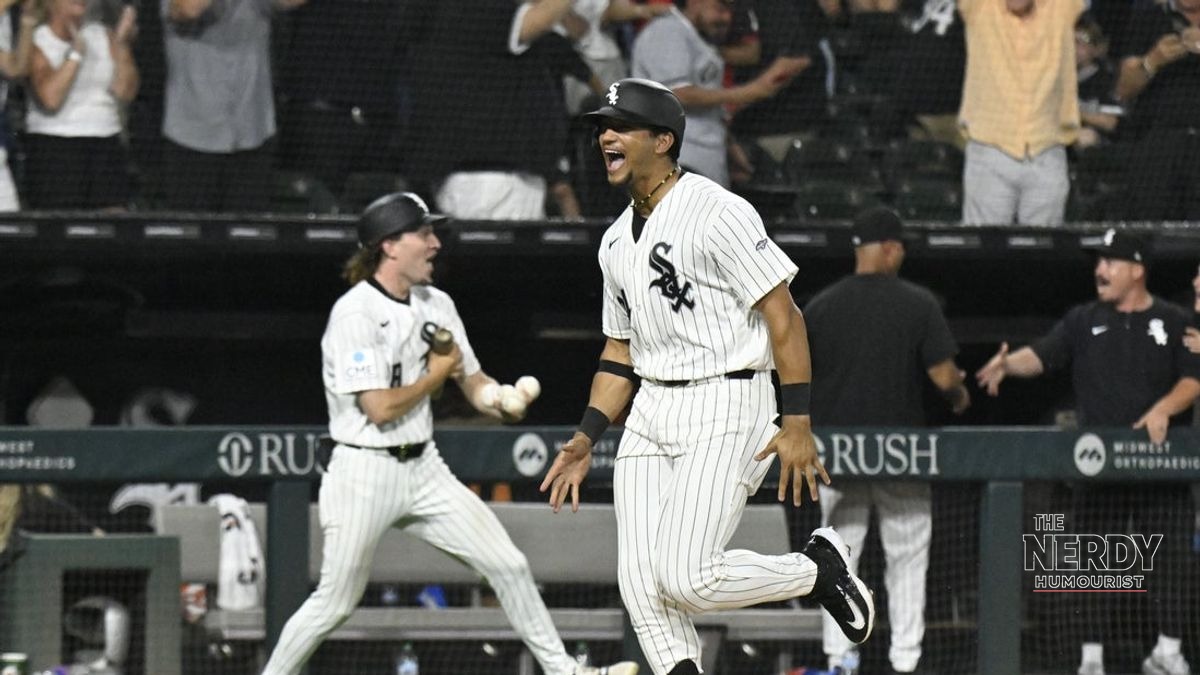 Braden Montgomery celebrates for the White Sox in the White Sox Guardians ALDS Game 2