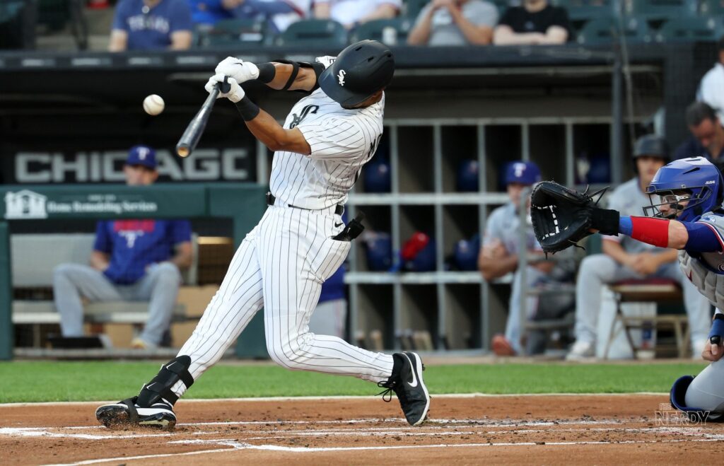 White Sox batter swings during the White Sox Guardians ALDS Game 2 rally