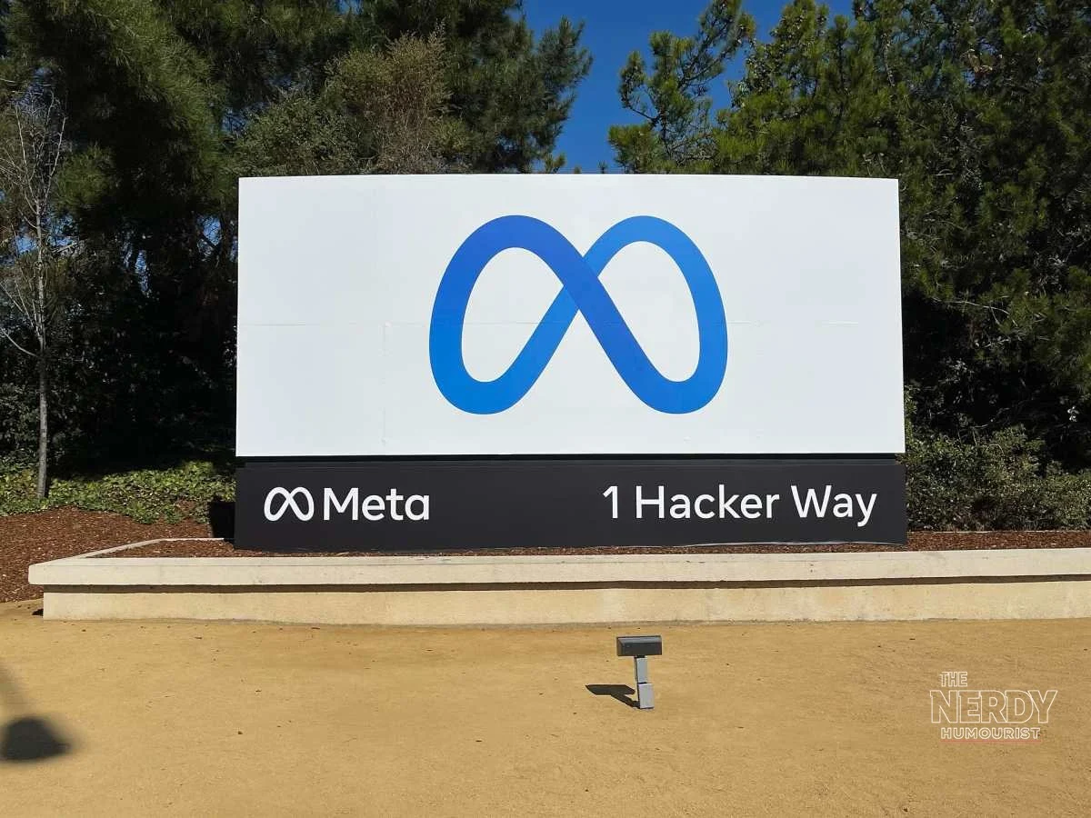 Meta logo signage as Meta Q3 earnings show strong ad revenue growth.